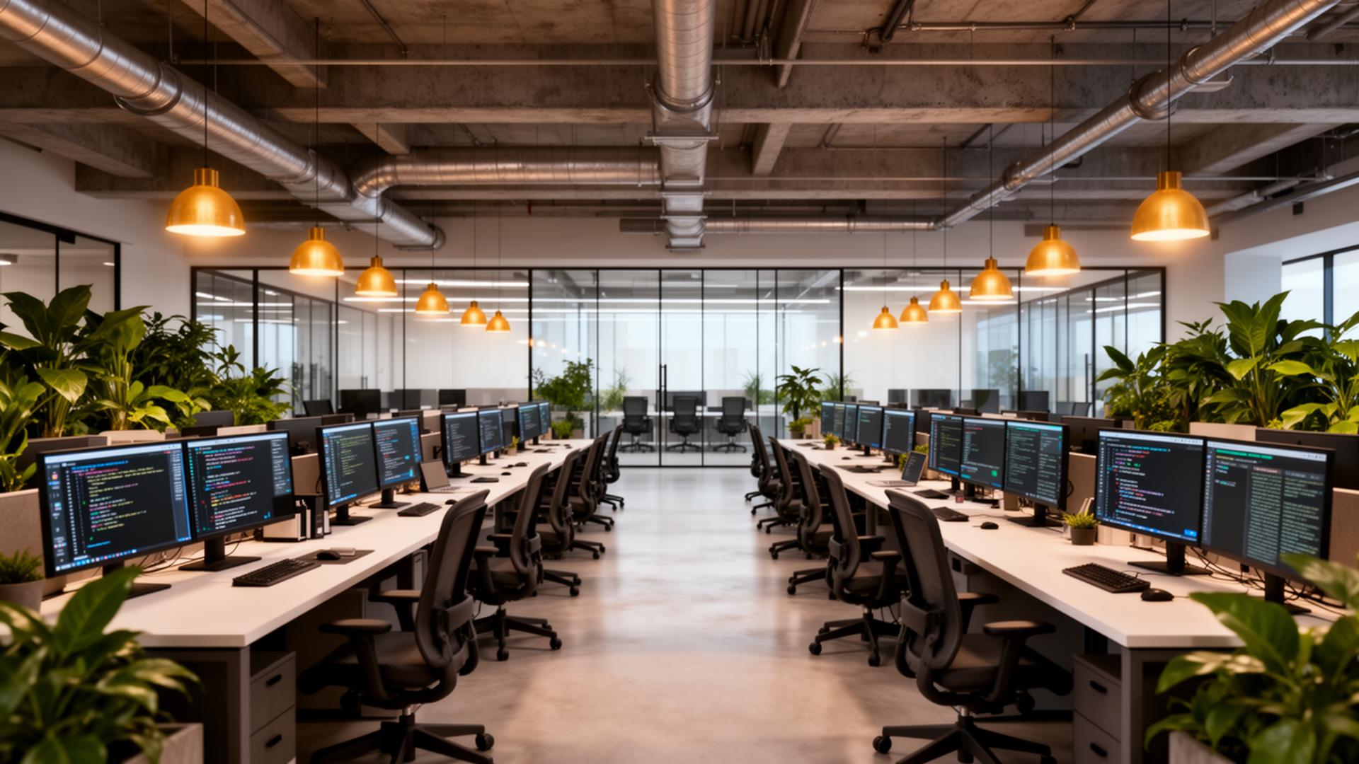 Modern open-plan IT company office